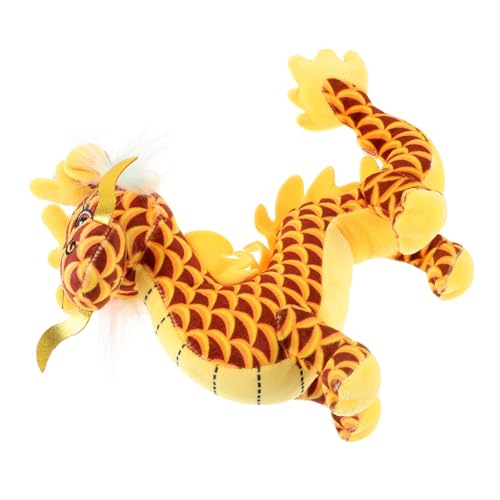 Alasum Weicher Drache Stofftier 28 cm Gelb Maskottchen des Chinesischen Neujahrs Sichere Pp-Baumwolle Für Jungen Und Mädchen Als Dekoration von Alasum