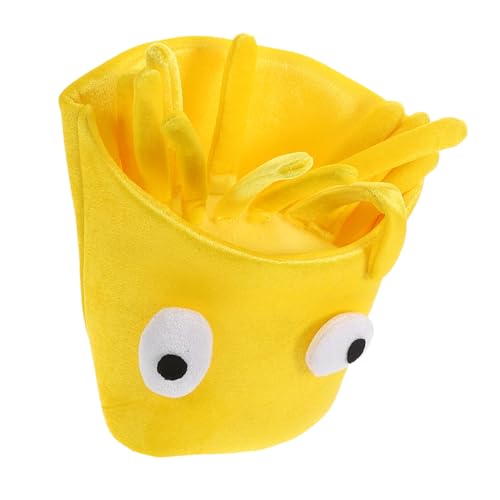 Alasum Lustige Kartoffelmütze Pommes-frites-kostüm Frosch Stirnband -geburtstagsmütze Halloween-pommes-frites-mütze Thanksgiving-outfit Bananenhut Gefüllter Truthahn Yellow Samt von Alasum