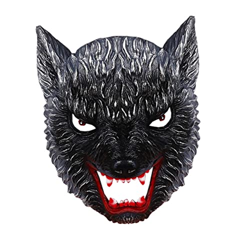 Alasum Maske Karnevalskopf Ochsenkopf Kostüm Gesichtsbedeckung Wolf Kostümzubehör Karneval-cosplay Gesichtsbedeckungen Für Tiere Wolfsparty-brille Unisex-gesichtsabdeckung Pu-schaum Black von Alasum