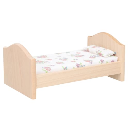 Alasum Maßstab Realistisches Mini Puppenbett aus Holz mit Glatter Oberfläche Langlebig und Kindgerecht für Puppenhaus Schlafzimmer Dekoration Alasum Maßstab Realistisches Mini Puppenbett aus Holz mit Glatter Oberfläche Langlebig und Kindgerecht für Puppenhaus Schlafzimmer Dekoration von Alasum