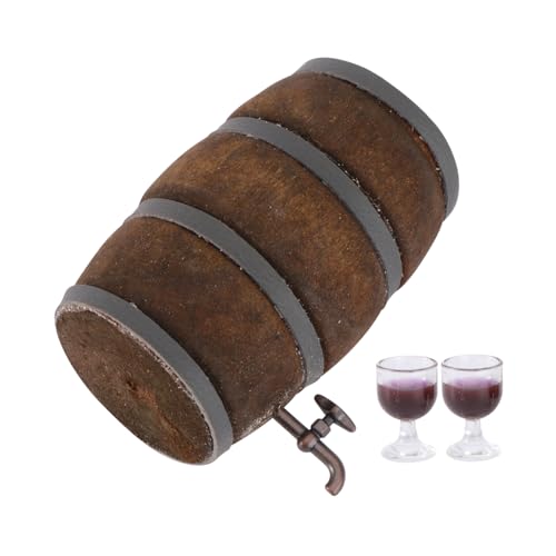 Alasum Maßstab mit Wasserhahn und Gläsern Vintage Holzfass Deko für Puppenhaus Mini Haus Zubehör Detailgetreue Weinlager Szene Handgefertigt für DIY Modelle Alasum Maßstab mit Wasserhahn und Gläsern Vintage Holzfass Deko für Puppenhaus Mini Haus Zubehör Detailgetreue Weinlager Szene Handgefertigt für DIY Modelle von Alasum