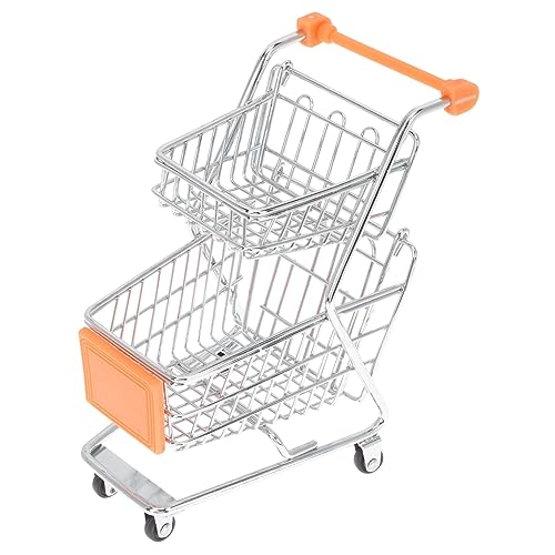 Alasum Mini-Einkaufswagen Wagoner Kinderwagen für Kinder Trolley Handkarren Spielzeug Miniwagen aufbwahrungs-Box kühlkorb einkaufskorb Mini-Handwagen Kinderspielzeug Schmiedeeisen Orange von Alasum