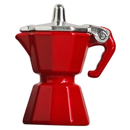 Alasum Mini-Küchenkaffeemaschine Mini-Mikrowelle Puppenhaus Kaffee Wasserkocher Camping-Kaffeemaschine Miniatures Mikrolandschaft Dekoration Mini-Kaffeemaschine Legierung rot von Alasum