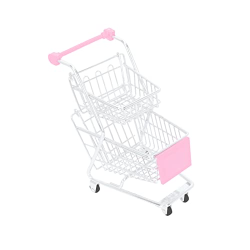 Alasum Mini-Lebensmittelkorb Karrenwagen für Kinder Wagenverzierung Kinderwagen Miniwagen ablagekörbe kühlkorb einkaufskorb Kinder-Trolley-Spielzeug dekoratives Wagenmodell Abs Rosa von Alasum