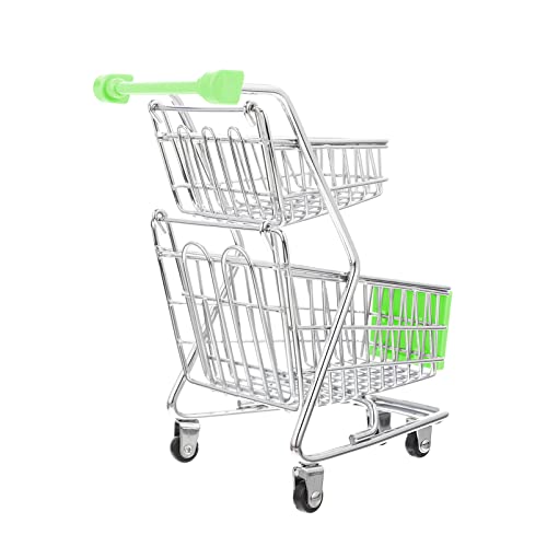 Alasum Mini-einkaufswagen Kleiner Mehrzweckwagen Mini-supermarkt-handwagen Warenkorb Für Puppenbuggy Einkaufswagen Für Faltbarer Trolley Auto Miniatur Miniwagen Rad Green Abs von Alasum