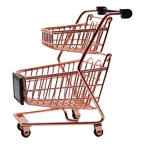 Alasum Mini-einkaufswagen Wagen Für Lebensmittel Wagoner Kinderwagen Für Kinder Einkaufswagen Spielen Supermarkt-Mini-aufbewahrungsspielzeug Wagenwagen Für Kinder Eisen Golden von Alasum