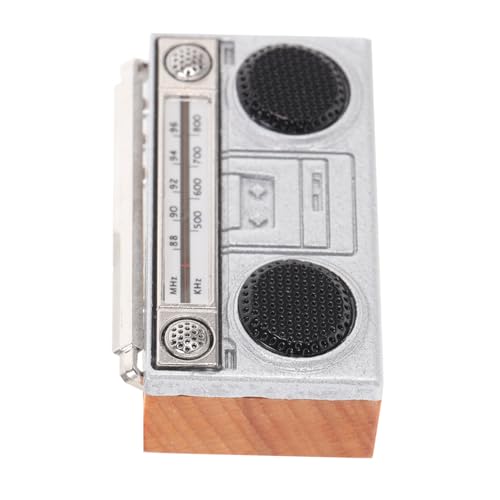 Alasum Miniatur-Retro-Radio hühner kinderknallzeug Dollhouse zubehör Miniatures puppenhauszubehör Mini-Radio-Statuen winzige Radiomodelle Mini-Radio- Holz Silver von Alasum