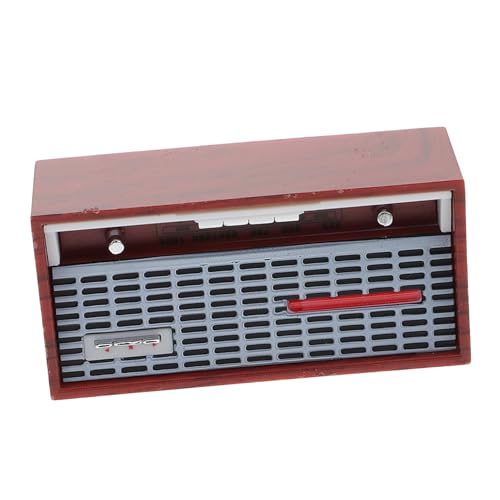 Alasum Modell Radio Mini-Radio-Schmuck Puppenhaus-Radiospielzeug Boombox-Radio Mikrospielzeug Vintage Dekoration Retro Dekoration simuliertes Funkmodell Kleines Radiomodell Plastik Brown von Alasum