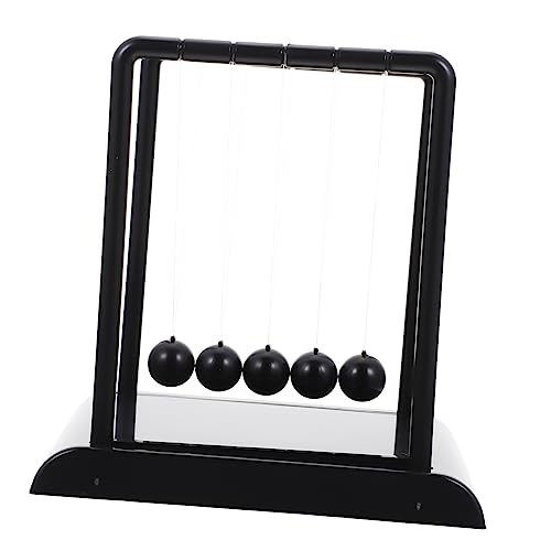 Alasum Newton Billard Wissenschaftliches Spielzeug Newton Balance Ball Schmücken Wiegen-Balance-bälle Newton Wiege Kinder Spielsets Desktop-Newton-Balance-Ball 5 Pendel Black Angelleine von Alasum