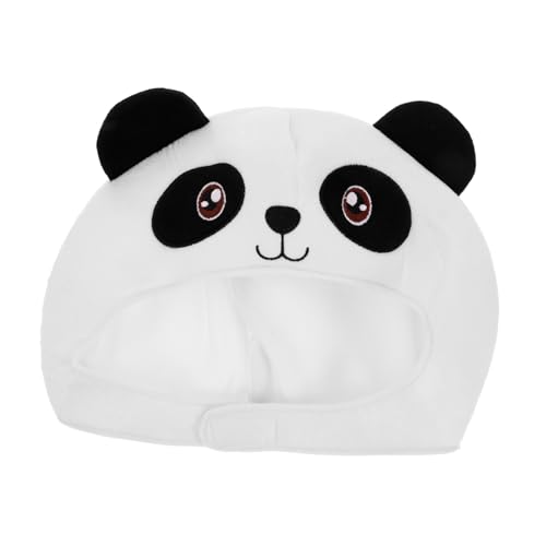 Alasum Panda-kopfbedeckung Neuheit Hüte Panda-kostüm Tier-cosplay-kostüm Halloween-foto-requisiten Maskerade-hut Plüsch Bärenmütze Panda-hut-kostüm Verrückte Hüte Kurzer Plüsch von Alasum