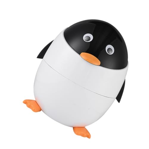 Alasum Pinguin-mülleimer Tiermülleimer Kinder Mülleimer Tierabfallkorb Mülleimer Im Schlafzimmer Pinguin-abfallkorb Mini-mülleimer Mit Deckel Büroabfallbehälter Kawaii Mülleimer Plastik von Alasum