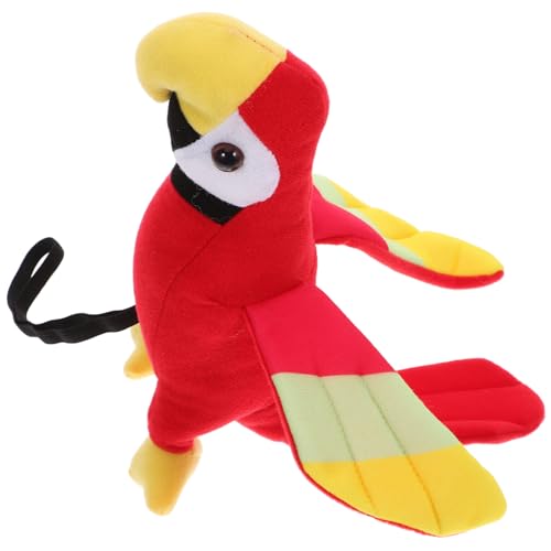 Alasum Piraten-papageienpuppe Papagei Stofftier Vogel-Puzzle-Spielzeug Entzückender Piratenpapagei Auf Der Schulter Stofftier-Accessoire Papagei Für Die Schulter Pfau Plüsch Rot von Alasum