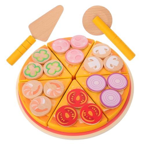 Alasum Pizzaspielzeug Spielküchenzubehör Gefälschte Pizzaküche Spielmontessori Spielzeug Spielpizza Essen Schneidespielzeug Kinderpizza Spielset Spielzeug Essen von Alasum