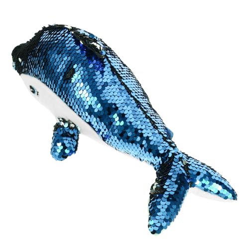 Alasum Plüschdelfin Mit Pailletten Delphinpuppenspielzeug Plüsch Delphin Plüsch-Delphin-Puppe Stofftierpuppe Kuscheltier Im Schlafzimmer Stofftier Kleiner Delphin Blue Pp Baumwolle von Alasum