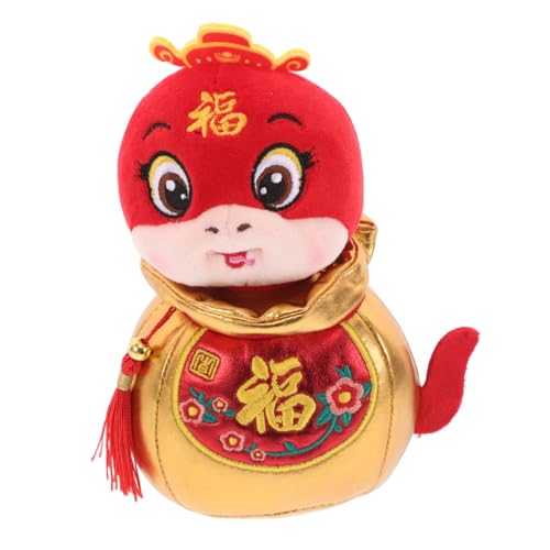 Alasum Plüschschlangenpuppe Für Das Chinesische Neujahr Schlangenmaskottchen Lustige Stofftierschlange Traditionelle Chinesische Cartoon Schlangenpuppe von Alasum