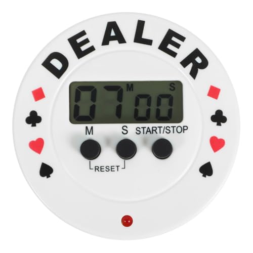 Alasum Poker-Timer Countdown-Kochtimer Poker-Shot-Uhr Küchenuhr Poker-Dealer-Puck Wettkampf-Timer Haushaltstimer Kleiner Timer digitaler Timer Party-Tools elektronische Bauteile Weiß von Alasum