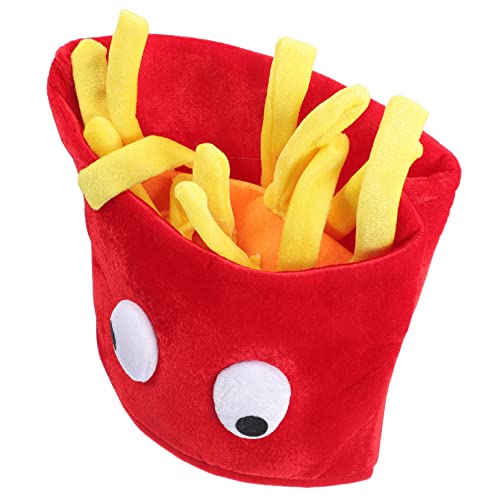 Alasum Pommes-frites-hut Geburtstagsparty Kostüm Partykostüm Hut Bühnenaufführungshut Plüsch-cosplay-hut Karnevalshut Pommes-frites-kostüm Performance-hut Kindermützen Cosplay-kostüm Tuch von Alasum