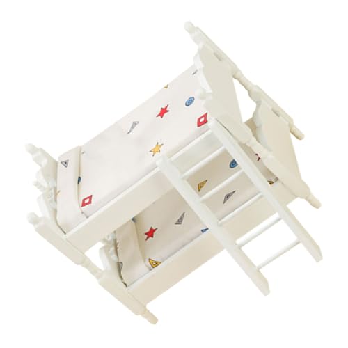 Alasum Puppenhaus Etagen Bett Puppenbett Bausatz Koje Miniatur Babypuppentrage Für Kinder Spielzeug Modell Für Puppenhausmöbel Mini-etagenbett Puppenhaus- Mini-hausmöbel Birke von Alasum