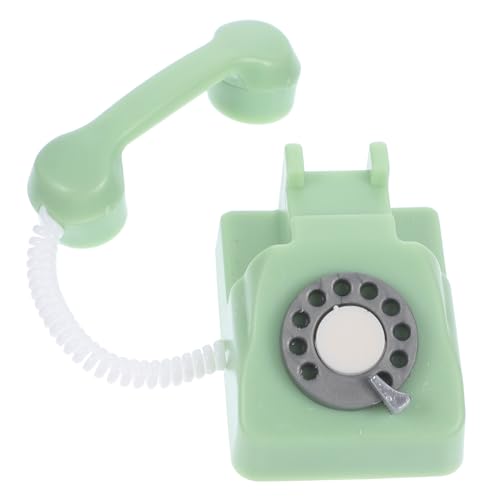 Alasum Puppenhaus Telefon Mini-Dekorationswerkzeuge Miniatur-Vintage-Telefon House Decoration puppenhauszubehör Hausdekoration kleines Mini-Telefon Miniatur-Haustelefonmodell Light Green von Alasum