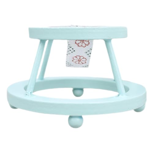 Alasum Puppenhaus babyzimmer holzmöbel kinderkrippe Spielzeug Kinderwagen Holzmodell Zubehör für Puppenstubenmöbel Puppenwagen winzige Hausmöbel Möbel für Kleinkinder Bambusseide Sky-Blue von Alasum