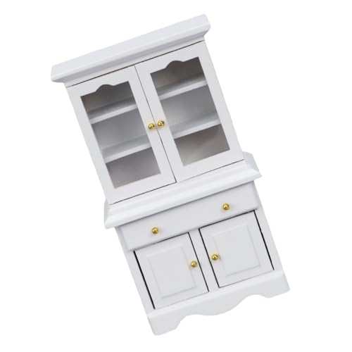 Alasum Puppenhausdekoration Accessoires Für Mädchen DIY-Ornamente Mini-hausschmuck Simulation Mini-Schrank Küche Miniaturpuppen Minischrank Für Puppen Bücherregal-miniaturen Weiß Schiene von Alasum