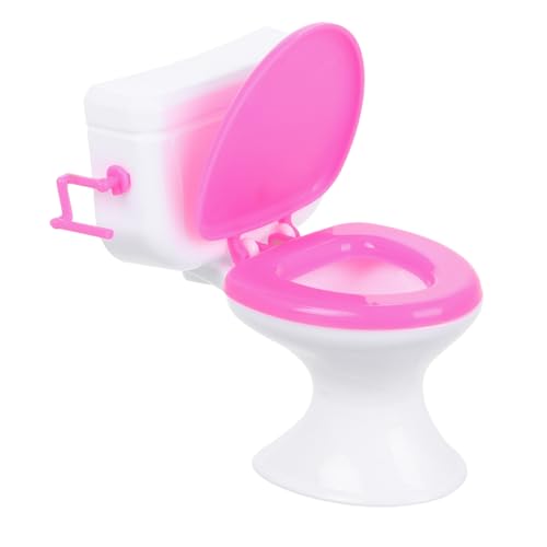 Alasum Puppentoilette Spielzeug Puppenhaustoilette Zarte Mini-hausdekoration Mini-hausdekoration Toilettenmodell Miniatur-hausdekor Dekorative Mini-hausdekoration Plastik von Alasum