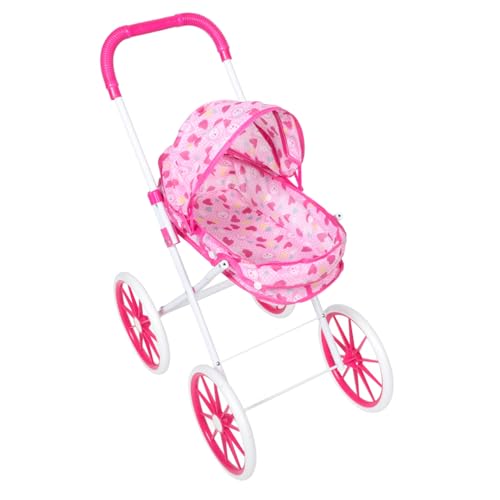 Alasum Puppenwagen Spielzeug Kinderwagen Kinder Spielen Kinderwagenspielzeug Kinderwagen für Babypuppen Puppen-Jogger-Kinderwagen Kinderwagen zum Spielen Eisenrahmen Rosa von Alasum