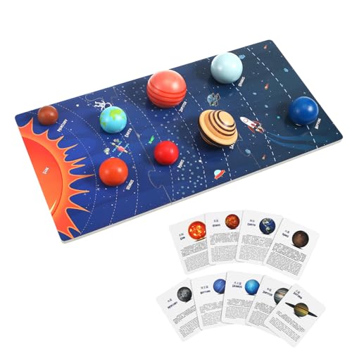 Alasum Puzzle Kinder rätsel Spielset für die Kinderküche Kinderspielzeug Kinder holzspielzeug Spielzeug für Kinder Planeten für Kinder Sonnensystem Spielzeug Planetenspielzeug hölzern von Alasum