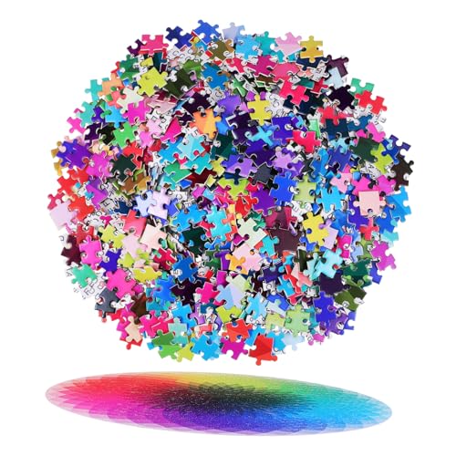 Alasum Regenbogen-Puzzle Regenbogen rundes Puzzle Block Kreis-Puzzle -Puzzle Herausforderung Spiel Rätsel für Erwachsene Papierpuzzle Farbverlaufspuzzle einfach Farbverlauf-Puzzle von Alasum