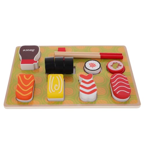 Alasum Satz Sushi- Holz kochset spielküche Rollenspiel Nachahmungsspielzeug Essen aus Holz Sushi für Spielset für die Kinderküche hölzern von Alasum