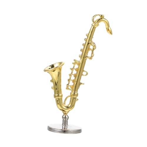 Alasum Saxophon-Modell Miniatur-musikinstrumente Musikinstrumente Für Kinder Mini-Spielzeug Miniaturen Simulations-saxophonmodell Musikalisches Spielzeug Kleines Saxophonmodell Legierung von Alasum