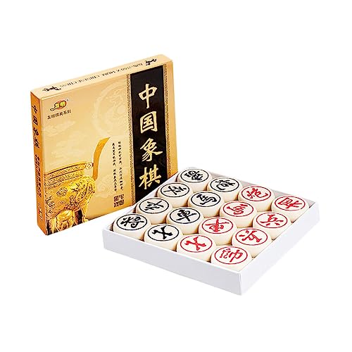 Alasum Schachspiel frühes Lernspiel Schach Lernspielzeug Xiangqi Reisespiel Lernspielzeug für Schach Desktop-Spielzeug chinesisches Schach Chinesisches High-End-Schach Hölzern Beige von Alasum