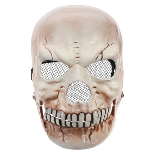 Alasum Schädelmaske halloween hallowen masks kraul horrormasken beauty mask Cosplay-Skelettmasken Gruselmasken für Erwachsene Cosplay-Schädel-Maske-Requisite gruselige Maske Plastik Weiß von Alasum