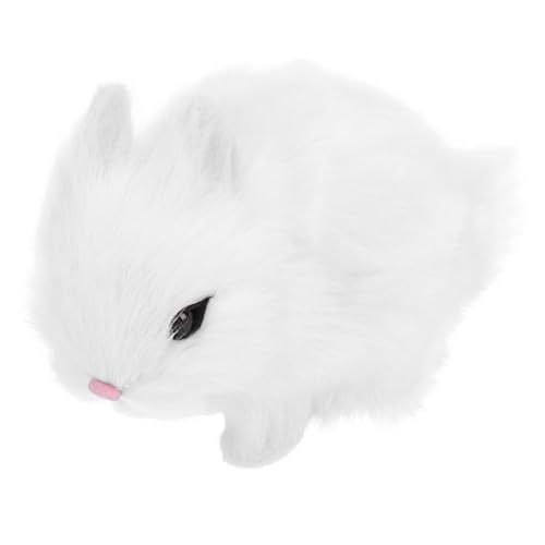 Alasum Simulationshäschen buchregal bücherregal Kind Hasenfigur kuscheltiere spielzeuge für Cuddly Bunny dekoratives Kaninchen Plüsch-Hasen-Ornament außen Kunstplüsch Weiß von Alasum