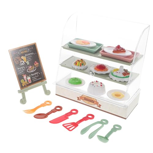 Alasum Simulationskuchenspielzeug Miniatur-bäckereischrank Mini-backschrank Miniatur-kuchenschrank Miniatur-essensstand Miniatur-kuchentheke Puppenhaus-bäckereischrank Miniküche Plastik von Alasum