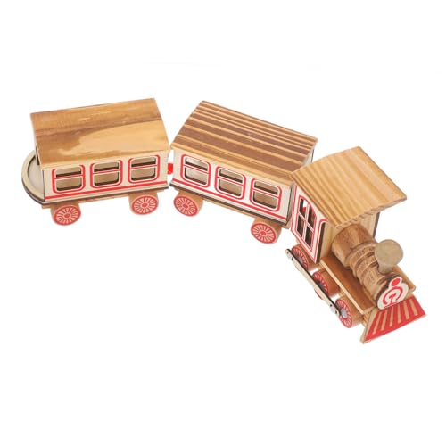 Alasum Simulationszugmodell Modell Dampfzug Retro-Eisenbahn-Bauspielzeug Kinder Spielzeug Zug Holz Zug Modell Wassertisch Spielzeug holzzug dekor Zugmodelldekorationen hölzern Light Brown von Alasum