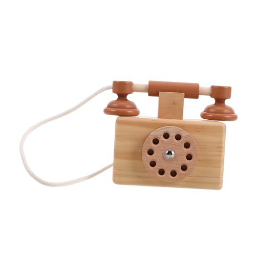 Alasum Spielzeugtelefon aus Stoff weiches Puppenhaus für Haushaltsgeräte Kabelgriff kinderspielzeug für Tischtelefon-Ornament Kleinkindtelefon Holz von Alasum