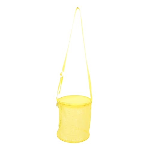 Alasum Strandeimer Strandtasche aus Mesh multifunktionaler Spielzeugbeutel aufbewahrungssack Storage Bags netzbeutel tragbare Netztasche verschleißfeste Strandtasche Oxford-Stoff Yellow von Alasum