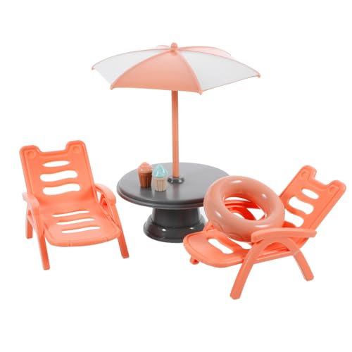 Alasum Strandkorb-set Miniatur-sessel Mini-sofa Strandkorb-modell Mini-hausverzierung Puppenhaus-pool Simulierter Strandkorb Dekorationen Für Strandkuchen Simulierte Möbel Abs von Alasum