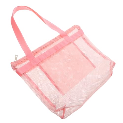 Alasum Strandtasche für draußen Netz-Aufbewahrungstasche für die Reise aufbewahrungssack Storage Pockets Mesh Tasche Strandtasche zum Schwimmen Strandtasche zur Aufbewahrung Nylon Rosa von Alasum