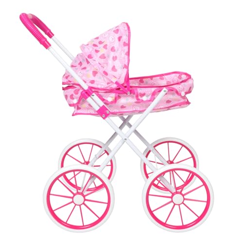 Alasum Trolley- Regenschirm Kinderwagen Puppe -autositz- Spiel Kinderwagen Mini-Kinderwagen Kinderwagen Kinderwagen Einkaufswagen Rosa Oxford-Stoff von Alasum