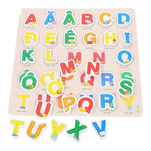 Alasum Holz-Alphabet-Puzzle Für Kinder Kleinkinderspielzeug Vorschul-lernpuzzlespielzeug Zum Lernen Und Spielen von Alasum