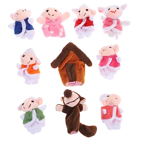 Alasum lustiges Fingerspielzeug Household Toys haushaltsspielzeug regice Plush Soft Toy Geschichte Fingerpuppe tierisches Handspielzeug Fingerspielzeug für Kinder Spielzeugfinger Colorful von Alasum