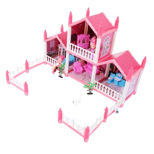 Kinderburg Miniatur-puppenhaus-bausatz Winziges -DIY-burgspielzeug Kreatives Schlossspielzeug Schloss-puppenhausmodell Schlossmodell Für Musterhaus Rosa Abs Alasum von Alasum