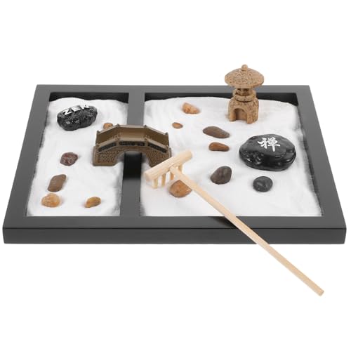 Miniaturlandschaft mit Sand meditations meditieren Serenity wohnaccessoires bürodekoration Geschenkidee tischdeko esstisch zengarten steinkopf Tischdekoration aus Sand Black Alasum von Alasum