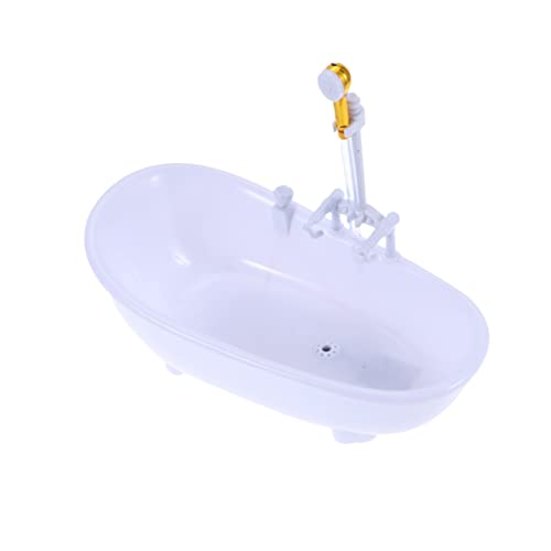 Puppenduscheimer Spielzeug Für Draußen Badespielzeug Puppen-badespielset Mini-puppenbadewanne Puppenbadewanne Mit Dusche Miniaturbadewanne Wassersprühbadewanne Für Puppe Weiß Alasum von Alasum