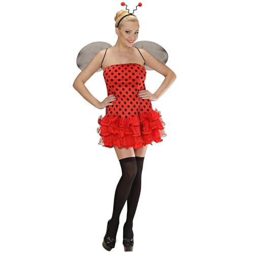 Alaurbeauty Damen Halloween Hummel Bienen Kostüm, Marienkäfer Kostüm für Erwachsene, Kleid Flügeln und Haarreif, Karneval Mottoparty Faschingkostüme (Rot, L) von Alaurbeauty