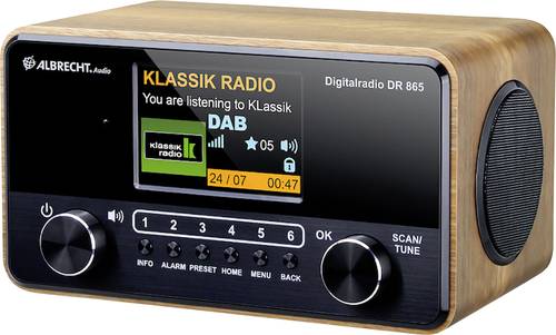 Albrecht DR 865 Tischradio DAB+, UKW AUX Barrierefrei, Inkl. Fernbedienung, Tastensperre, Weckfunkti von Albrecht