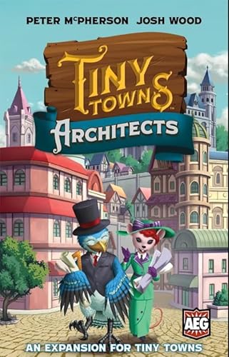 Alderac Entertainment Group | Tiny Towns Architects Board Game in English for All Family | Strategic Competitive Game for 1-6 Players | Adds 30 New Buildings and Monuments von AEG