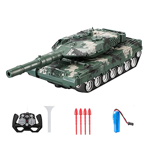 Alecony 2 Akku Lange Laufzeit Ferngesteuerter Panzer kann drahtloses Offroad-Spielzeugauto abfeuern Multifunktionale Kinderfrüherkennung Intelligentes ferngesteuertes Auto (Camouflage, One Size) von Alecony